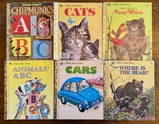 Lot of 6 Vintage Little Golden Books 1970/1980s Animals Cars Richard Scarry picture