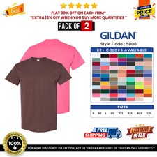 2 Pack Of Gildan G500 Adult Solid Heavy Cotton Tee Plain Blank Casual T-Shirt picture