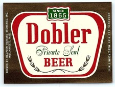 Vintage Dobler Private Seal Beer Label Hampden-Harvard picture