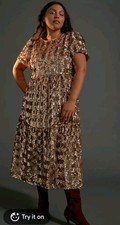 Anthropologie Maeve  Sequined Bernadette Rose Gold Dress L Nwtags picture