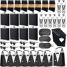 64Pcs Groomsmen Gifts Set of 8 for Wedding Day, Groomsmen Proposal Gift - Tuxedo picture