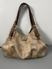 Coach Madison Biege Dotted Op Art Margie 16505 Mid Size Hobo Bag picture