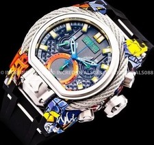 invicta Reserve Bolt Zeus Magnum Graffiti Black Dial Swiss Mvt Watch 52mm New picture