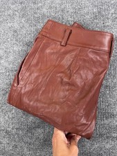 LOFT Petites Brown Faux Leather Pants Size 0P picture
