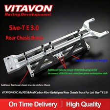 VITAVON CNC Alu7075 Real Carbon Redesigned Rear Chassis Brace For Losi 5T E 3.0 picture