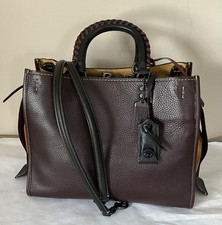 Coach Rogue 30 Handbag Tote Bag Pebble Leather Charm 2way Oxblood #20315 EUC picture