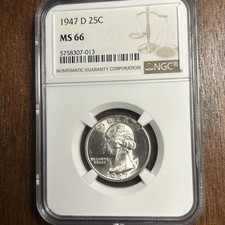 1947d Washington Quarter NGC MS66  Silver  picture