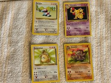 4x WotC Pokémon Lot 1999 — Kadabra + Kangaskhan + Graveler + Porygon Base/Fossil picture