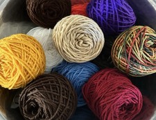 15 Ounces Of Yarn Scrap Lot. Random Assortment Skeins  READ DISCRIPTION picture