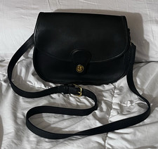Vintage  Coach Black Crossbody Bag Turn Lock Flap Gold Hardware, #E8C 9954 picture