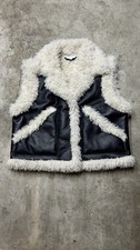Topshop Sherpa Vest Black Faux Leather Women's US 10 EUR 42 picture