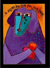 A Great Big Hug For Your Heart A Blue & Purple Dog Laurel Burch Art Print 5A21 picture