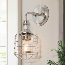 LNC Classic 5.5-in 1-Light Polished Nickel LED Transitional Vanity Light picture