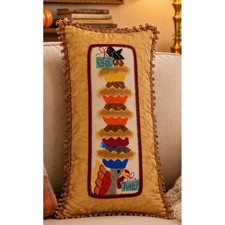 Thanksgiving Needlepoint Pillow Turkey Pie Beaded Damask Gold Grandmacore Autumn picture