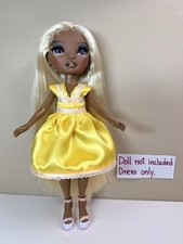 Handmade Dress for Rainbow High Dolls 11”Yellow satin, White lace picture