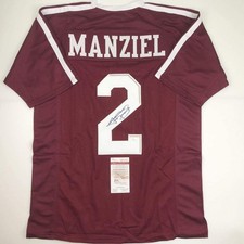 Autographed/Signed JOHNNY MANZIEL Texas A&M Maroon Jersey JSA COA Auto picture