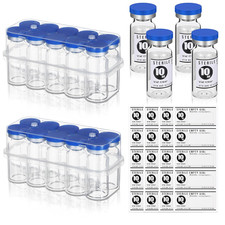 20 Pcs 10ml Sterile Vials Glass Sealed Injection Port, Blue picture