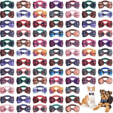 Wesiti 80 Pcs Dog Bow Ties for Small Dogs Assorted Pattern Pet Bowtie Collar ... picture
