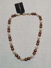 Jenny Buchanan Beaded Necklace Imitation Pearl Gold Tone Costume ~16