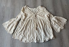 Anthropology Oddy Women’s Size Medium Boho Babydoll Renaissance Belle Sleeve Top picture