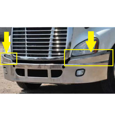 2007 to 2017 Freightliner Cascadia Chrome Plastic Top Bumper Filler Pair Set picture
