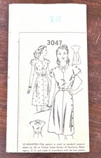 Vintage 1940s New York Pattern 3047 Dress Sewing Pattern Size 16 UNCUT picture