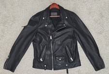 ALLSAINTS Milo Leather Biker Jacket – Black Leather Moto Jacket RIPPED  $699 picture