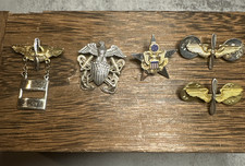 VTG Sterling GF Military Pins WWII Wings Crest Star US Navy Officer Cap QTY 5 picture