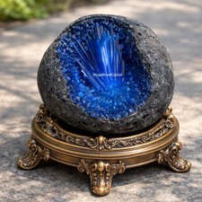 Natural Blue Goethite Quartz Crystal Rare Mineral Specimen Healing Energy Ore picture