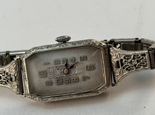 Antique Bedford Swiss 14 KT G.F. Art Deco Ladies Watch Anne Louise Band PARTS picture