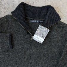 NEW Irelandseye Half 1/4 Zip Sweater Wool Green Preppy Outdoors Pullover Large picture
