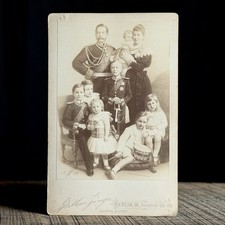 Antique Cabinet Card Photo of Kaiser Wilhem II Emperor of Germany with Family picture