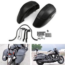 Universal Classic Motorcycle Hard Bags Saddlebags & Heavy Duty Mounting Kit picture