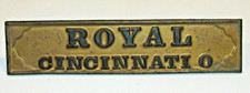 VINTAGE CAST IRON METAL 'ROYAL, CINCINNATI, O' PLAQUE/SIGN 9.5