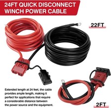 24 FT Quick Disconnect Winch Power Cable 4 Gauge 4 AWG Copper Wiring Repair Kit picture