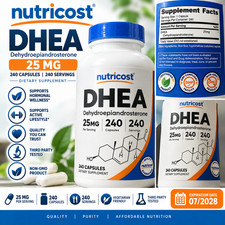 Nutricost DHEA 25mg 240 Capsules 240 Servings Dietary Supplement EXP 07/2028 picture