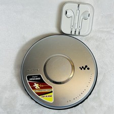 Sony D-EJ011 CD Walkman Portable CD Player Discman Silver Tested W/ Apple Buds picture