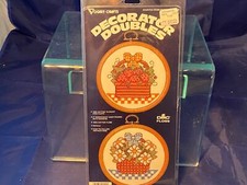 Vogart Crafts Counted Cross Stitch Kit NIP Decorator Doubles Basket Fruit Flower picture