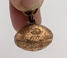 1913 Antique 10K Gold Football Charm Pendant - B.V. Wakefield Fullback - Rare picture