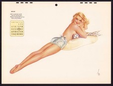 😲 VINTAGE ALBERTO VARGAS 1943 PINUP GIRL ESQUIRE CALENDAR PAGE POSTER VARGA ART picture