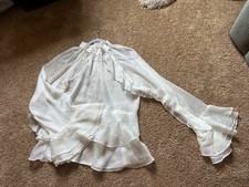 Altar'd State Blouse Top Sheer Long Sleeve Drapey Large picture