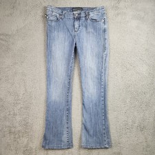 Rock & Republic Jeans Womens 12 Blue Mid Rise Bootcut Flap Pocket Stretch Denim picture