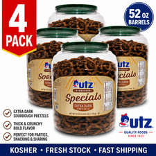UTZ SOURDOUGH SPECIALS EXTRA DARK PRETZELS – 52 OZ BARRELS, 4-PACK picture