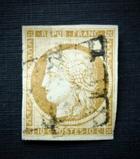 France 1850 Ceres 10-centime Yellow Postage Stamp picture