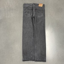 Vintage 90s USA Levi’s 501 Black Wash Button Fly Jeans 36x34 34x32 Actual picture