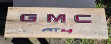 G M C AT4 Mounted To Oak Barnwood Garage Art Wall Plaque Sign picture