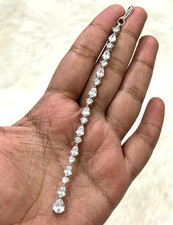 Rare 15 Ct Treated Certified White Diamond Maang Tikka In 925 Silver-New Style picture