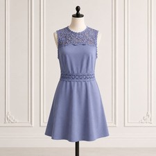 Speechless Blue Lace Dress Embellished Pockets Fit Flare XL picture