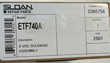 NEW SLOAN ETF740A SOLENOID ASSEMBLY 6VDC picture
