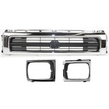 Grille Assembly Kit For 92-95 Toyota Pickup FWD Chrome Shell with Black Grille picture
